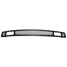 APS GR03LEG67H - Black Stainless Steel Lower Bumper 1.8mm Wire Mesh Grille w/ Rivet