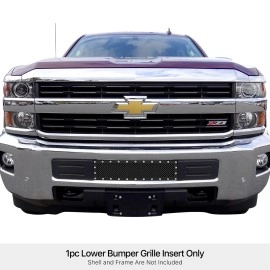 APS GR03LFC19H - Black Stainless Steel Lower Bumper 1.8mm Wire Mesh Grille w/ Rivet