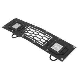 APS GR03LFC19L - Black Stainless Steel Lower Bumper Laser Cut Rivet Mesh Grille w/ 2 x 3" LED