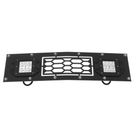 APS GR03LFC19L - Black Stainless Steel Lower Bumper Laser Cut Rivet Mesh Grille w/ 2 x 3" LED