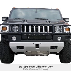 APS GR03LFE80H - Black Stainless Steel Lower Bumper 1.8mm Wire Mesh Grille w/ Rivet