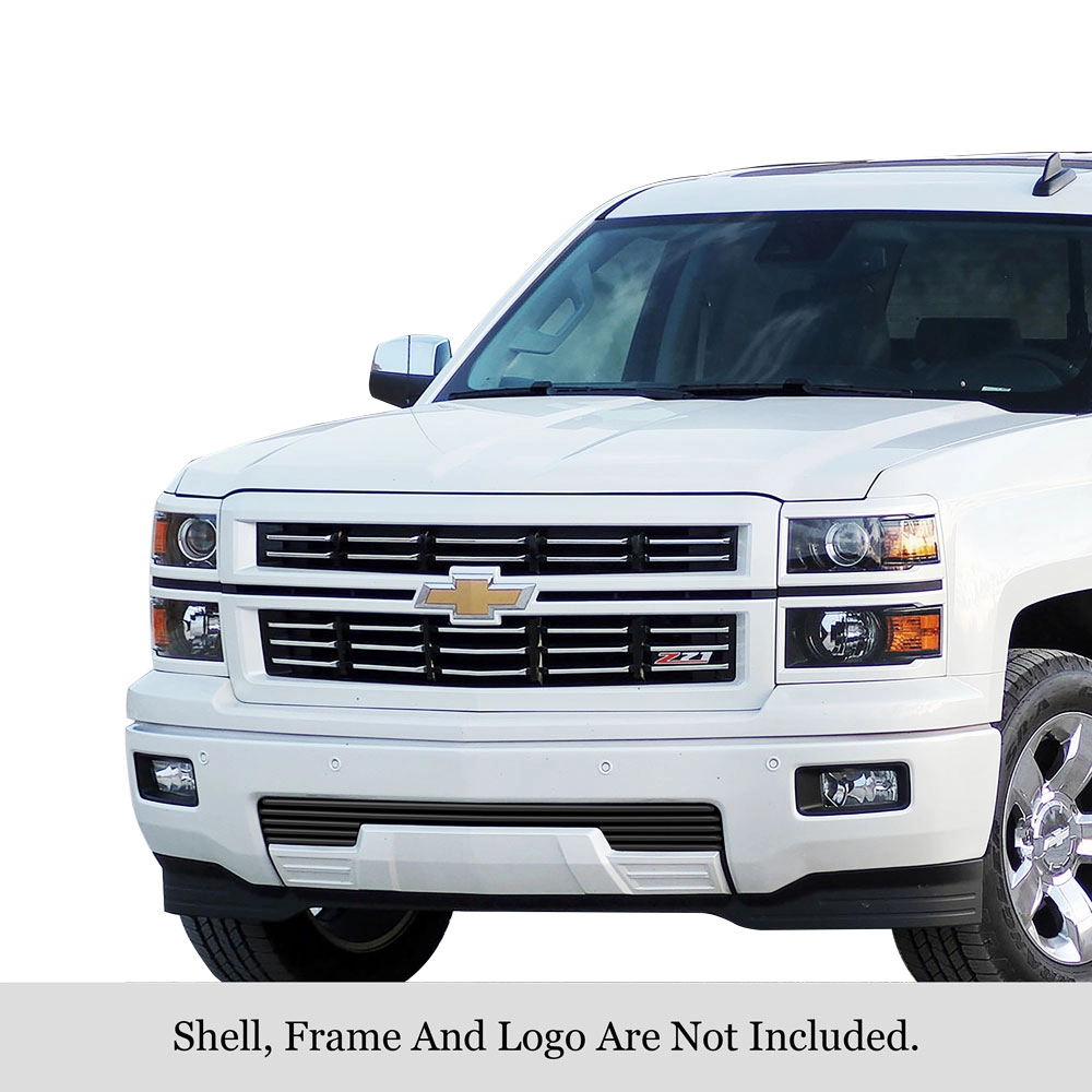 APS GR03TEI90J - Black Stainless Steel Lower Bumper Horizontal Tubular Grille