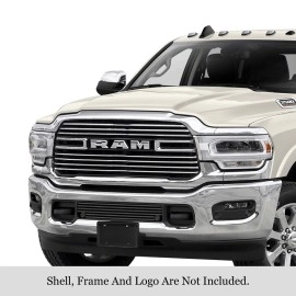 APS GR04FEJ22J - Black Stainless Steel Lower Bumper Horizontal Billet Grille
