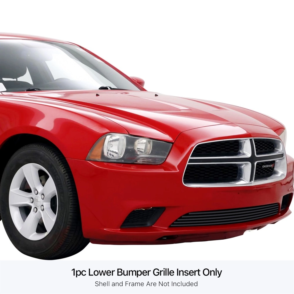 APS GR04FFH75J - Black Stainless Steel Lower Bumper Horizontal Billet Grille