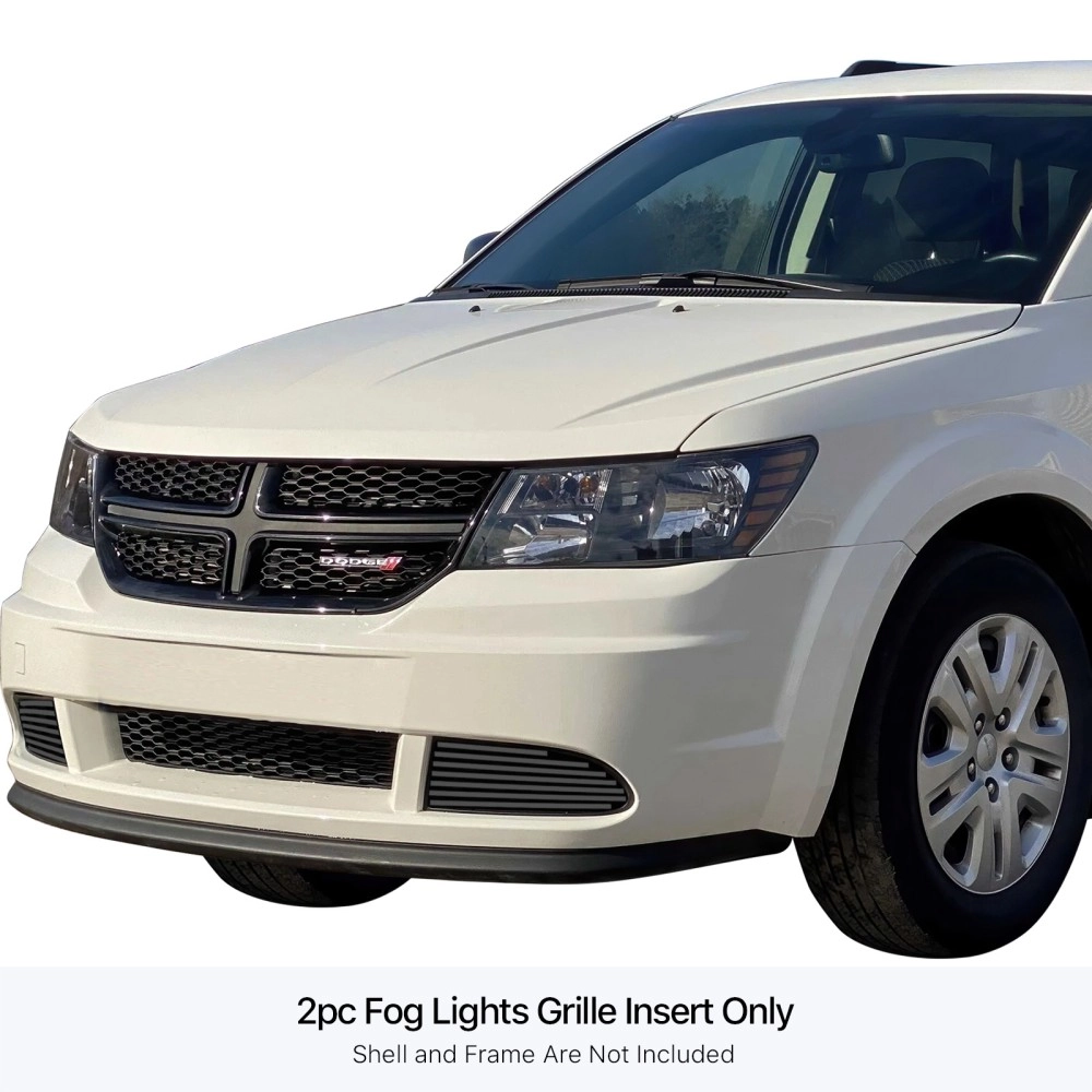 APS GR04FFH78J - Black Stainless Steel Fog Light Cover Horizontal Billet Grille