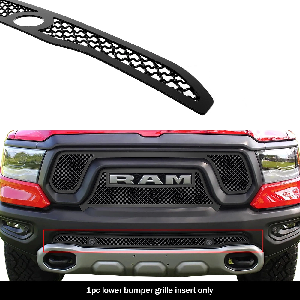 APS GR04GEB05K - Black Stainless Steel Lower Bumper 2.5mm Wire Mesh Grille