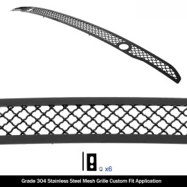 APS GR04GEB05K - Black Stainless Steel Lower Bumper 2.5mm Wire Mesh Grille