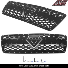 APS GR06DEC50D - Black Stainless Steel Main Upper Double Layer Laser Cut Sheet Grille
