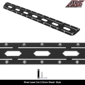 APS GR06DEC51D - Black Stainless Steel Lower Bumper Double Layer Laser Cut Sheet Grille