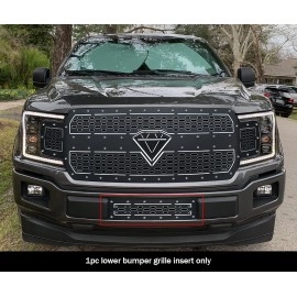 APS GR06DFD01D - Black Stainless Steel Lower Bumper Double Layer Laser Cut Sheet Grille