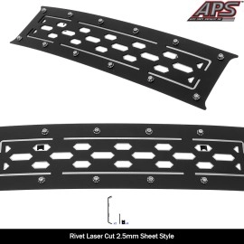 APS GR06DFD01D - Black Stainless Steel Lower Bumper Double Layer Laser Cut Sheet Grille