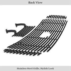 APS GR06FAA42J - Black Stainless Steel Main Upper + Lower Bumper Horizontal Billet Grille