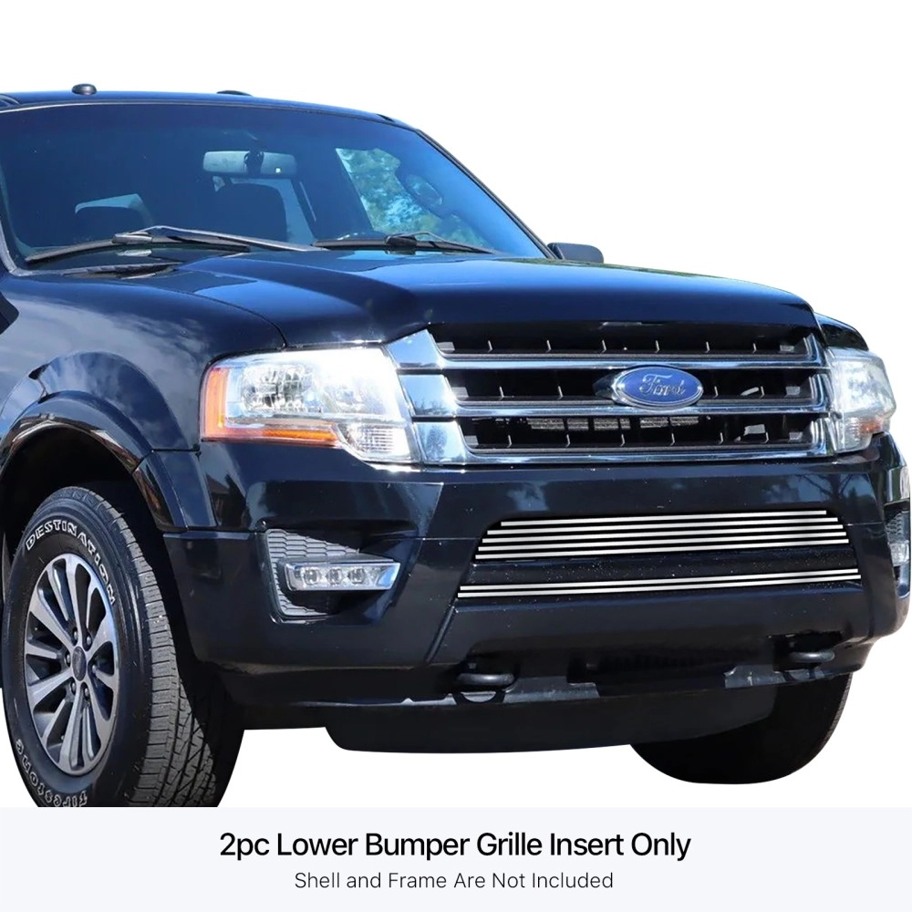 APS GR06FEB98S - Polished Stainless Steel Lower Bumper Horizontal Billet Grille