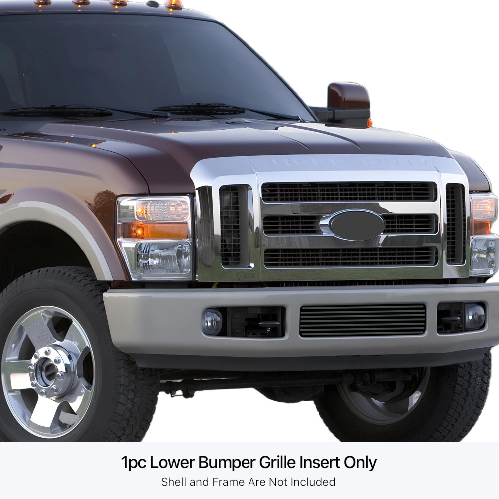 APS GR06FEC28J - Black Stainless Steel Lower Bumper Horizontal Billet Grille