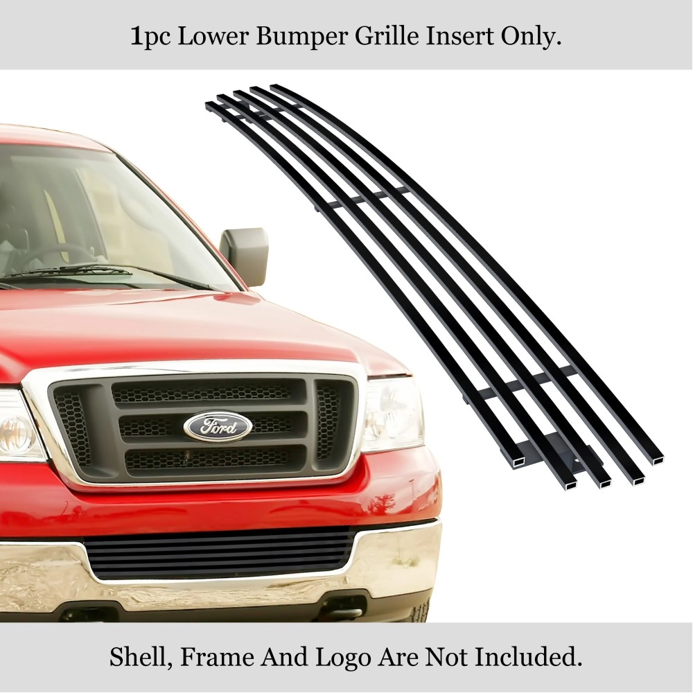 APS GR06FEC51J - Black Stainless Steel Lower Bumper Horizontal Billet Grille