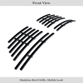 APS GR06FEI27J - Black Stainless Steel Fog Light Cover Horizontal Billet Grille