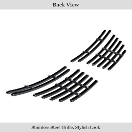 APS GR06FEI27J - Black Stainless Steel Fog Light Cover Horizontal Billet Grille