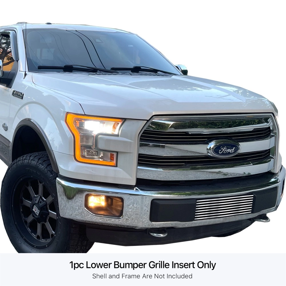APS GR06FFC13S - Polished Stainless Steel Lower Bumper Horizontal Billet Grille