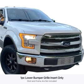 APS GR06FFC13S - Polished Stainless Steel Lower Bumper Horizontal Billet Grille
