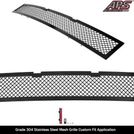 APS GR06GEA90H - Black Stainless Steel Lower Bumper 1.8mm Wire Mesh Grille