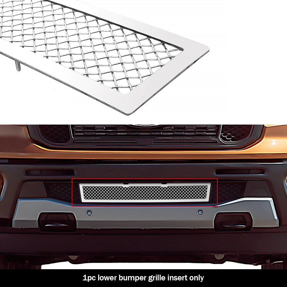 APS GR06GEA90T - Polished Stainless Steel Lower Bumper 1.8mm Wire Mesh Grille