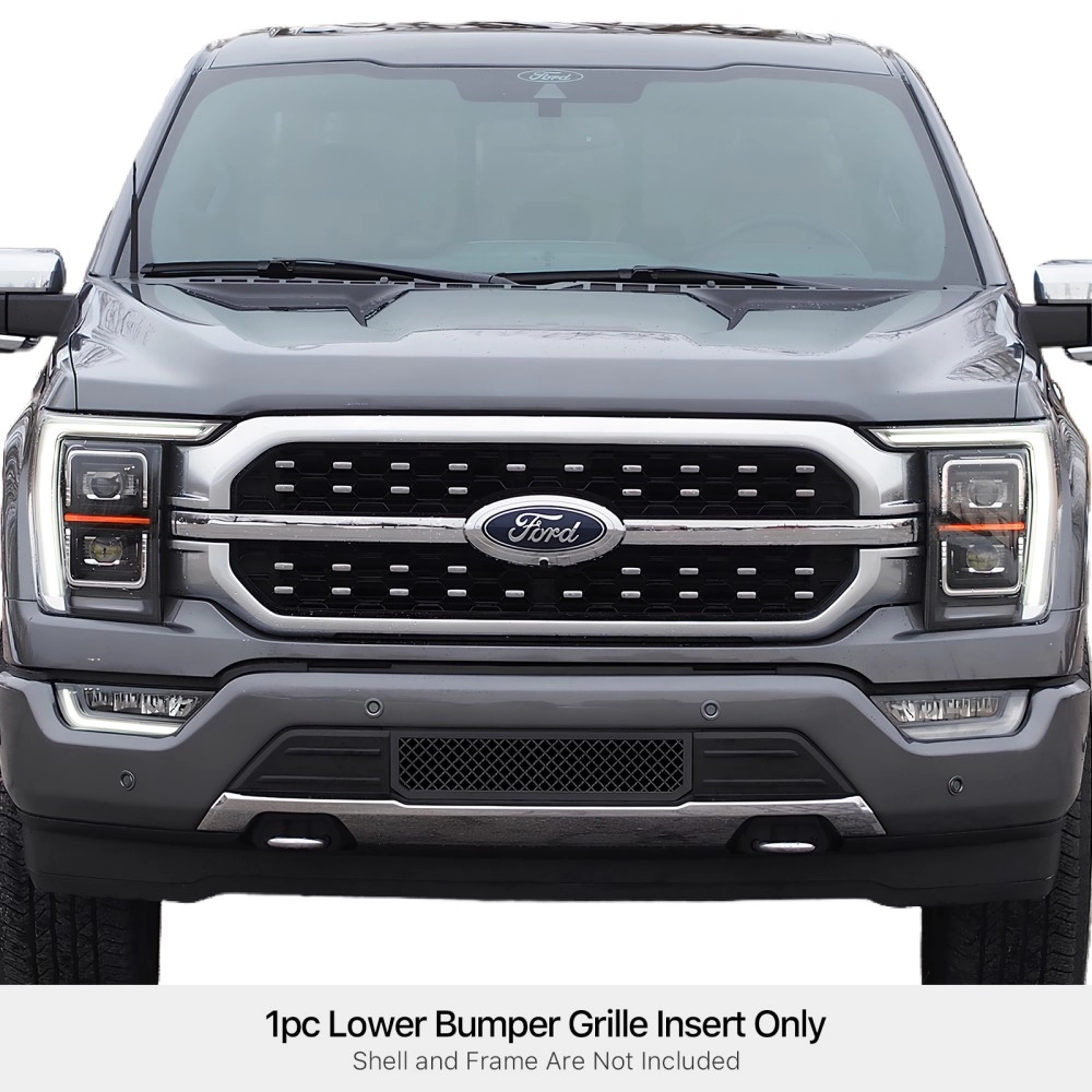 APS GR06GFB34K - Black Stainless Steel Lower Bumper 2.5mm Wire Mesh Grille