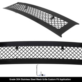 APS GR06GFD01K - Black Stainless Steel Lower Bumper 2.5mm Wire Mesh Grille