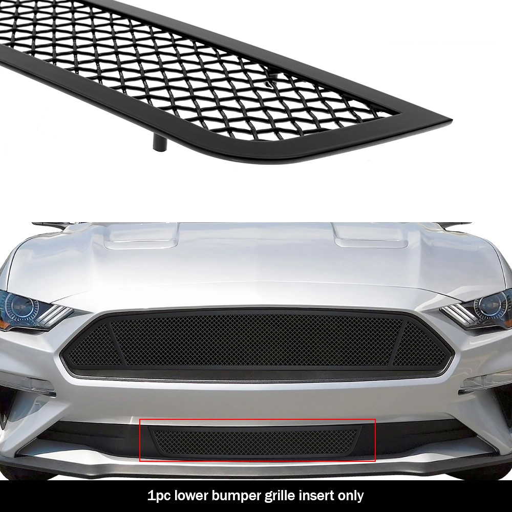APS GR06GFD07H - Black Stainless Steel Lower Bumper 1.8mm Wire Mesh Grille