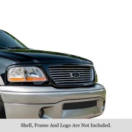 APS GR06HEC85J - Black Stainless Steel Lower Bumper Horizontal Billet Grille