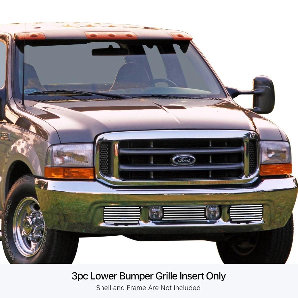 APS GR06HEC88S - Polished Stainless Steel Lower Bumper Horizontal Billet Grille