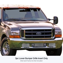 APS GR06HEC88S - Polished Stainless Steel Lower Bumper Horizontal Billet Grille