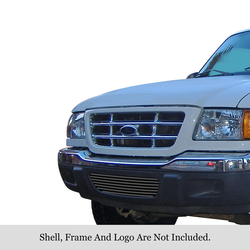 APS GR06HED35J - Black Stainless Steel Lower Bumper Horizontal Billet Grille