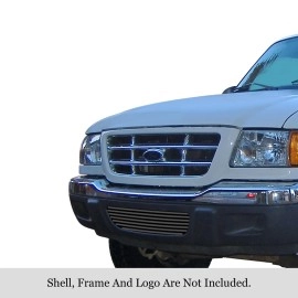 APS GR06HED35J - Black Stainless Steel Lower Bumper Horizontal Billet Grille