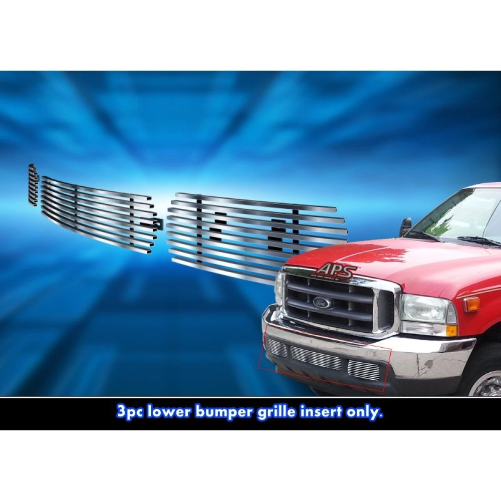 APS GR06HEJ97C - Hairline Stainless Steel Lower Bumper Horizontal Billet Grille
