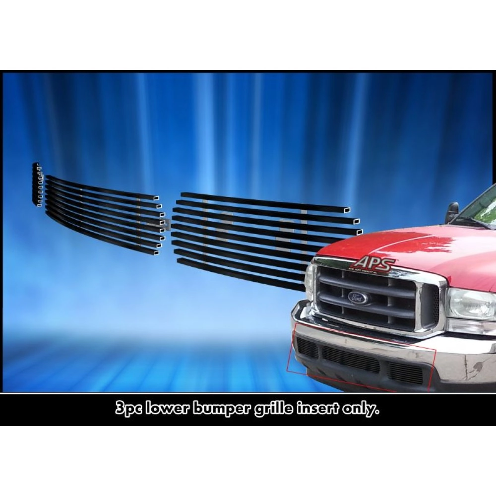 APS GR06HEJ97J - Black Stainless Steel Lower Bumper Horizontal Billet Grille
