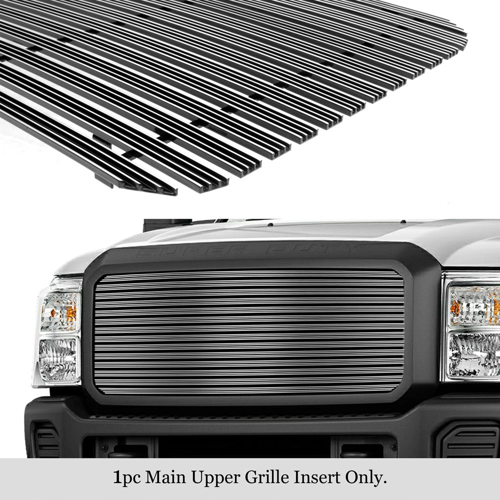 APS GR06HFH28T - Polished Aluminum Main Upper 20mm Horizontal Billet Grille