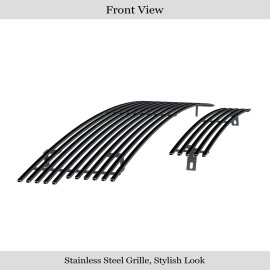 APS GR06HGI51J - Black Stainless Steel Main Upper + Lower Bumper Horizontal Billet Grille