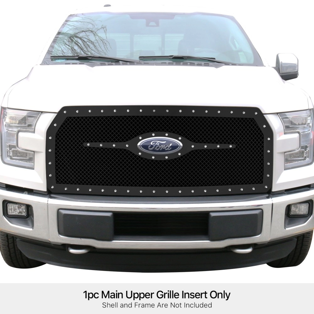 APS GR06LFC10K - Black Stainless Steel Main Upper 2.5mm Wire Mesh Grille w/ Rivet