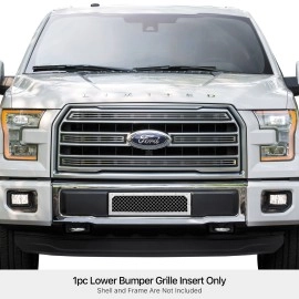 APS GR06LFC13S - Polished Stainless Steel Lower Bumper 2.5mm Wire Mesh Grille w/ Rivet