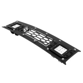 APS GR06LFD01L - Black Stainless Steel Lower Bumper Laser Cut Rivet Mesh Grille w/ 2 x 3" LED