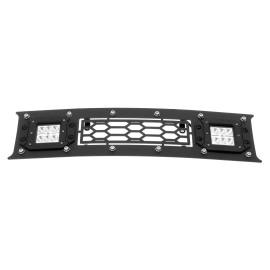 APS GR06LFD01L - Black Stainless Steel Lower Bumper Laser Cut Rivet Mesh Grille w/ 2 x 3" LED