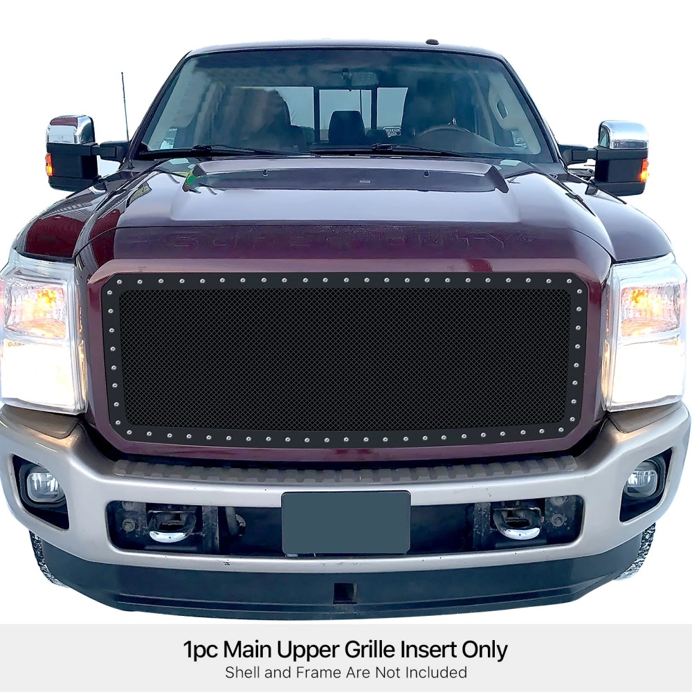 APS GR06LFH28H - Black Stainless Steel Main Upper 1.8mm Wire Mesh Grille w/ Rivet