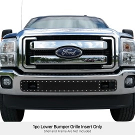 APS GR06LFH29H - Black Stainless Steel Lower Bumper 1.8mm Wire Mesh Grille w/ Rivet