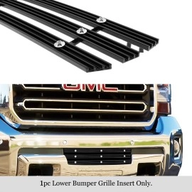 APS GR07FFC26U - Black Aluminum Lower Bumper 20mm Horizontal Billet Grille w/ Rivet