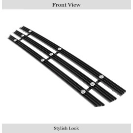 APS GR07FFC26U - Black Aluminum Lower Bumper 20mm Horizontal Billet Grille w/ Rivet