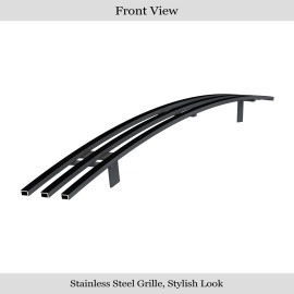 APS GR07HED72J - Black Stainless Steel Top Bumper Horizontal Billet Grille