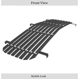 APS GR07HEJ12U - Black Aluminum Main Upper 20mm Horizontal Billet Grille w/ Rivet