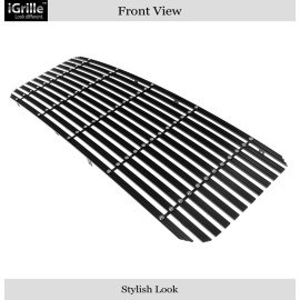 APS GR07HFC25U - Black Aluminum Main Upper 20mm Horizontal Billet Grille w/ Rivet