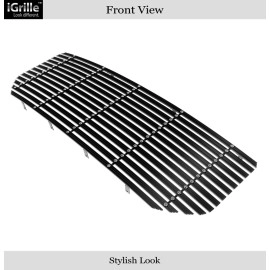 APS GR07HFC62U - Black Aluminum Main Upper 20mm Horizontal Billet Grille w/ Rivet