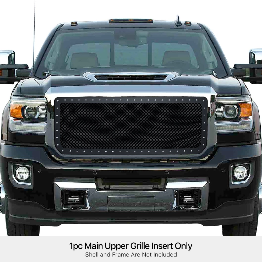 APS GR07LFC25K - Black Carbon Steel Main Upper 2.5mm Wire Mesh Grille w/ Rivet